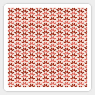 Red and Coral Modern Leaves Sticker